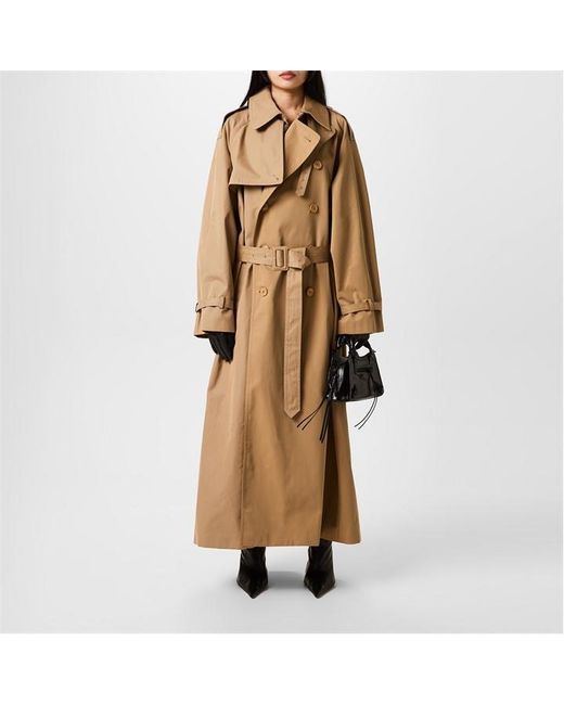 Vetements Natural Cotton Long Sleeve Oversized Trench Coat