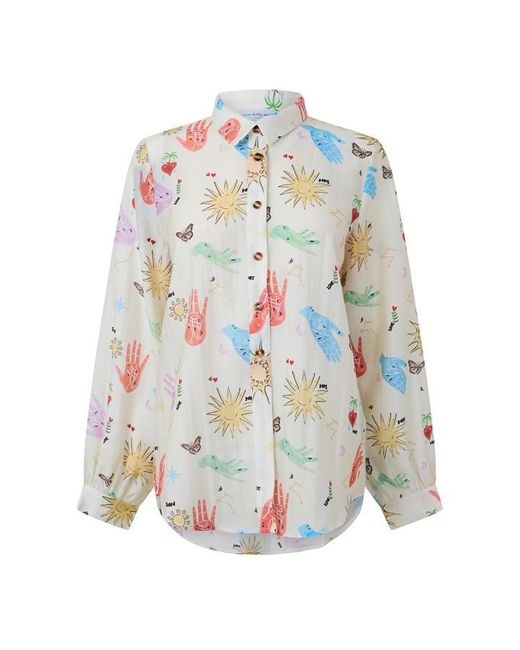 Never Fully Dressed Blue Long Sleeve Patterned Shirt