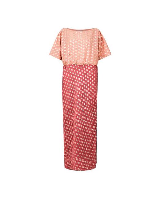 Never Fully Dressed Blue Tilly Jacquard Maxi Dress