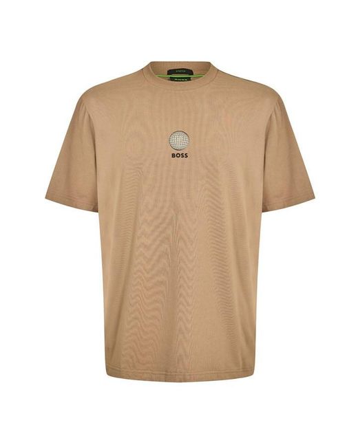 Boss Natural Golf Terrace Short Sleeve Top With Unique Front & Back Detail for men