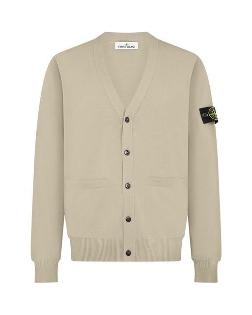 Stone Island White Patch Wool Cardigan for men