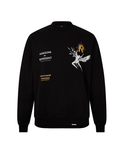 Represent Black Icarus Crew Sweater for men