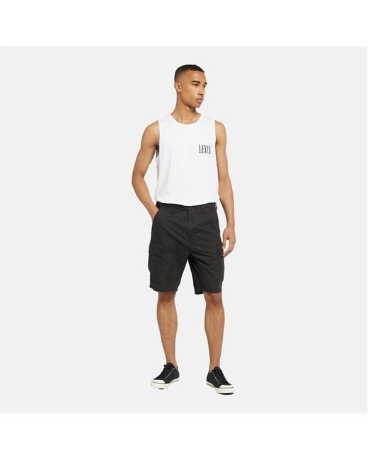 Levi's Black Carrier Meteorite Breathable Relaxed Fit Cargo Shorts for men