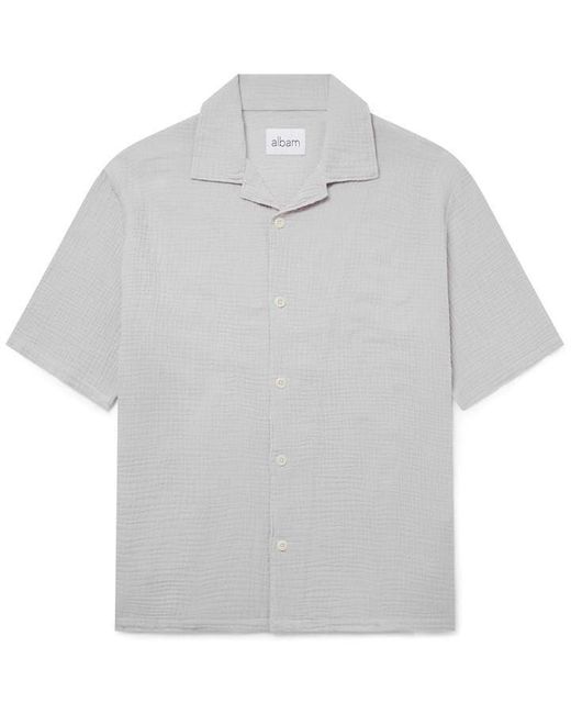 Albam White Crinkle Holiday Shirt for men