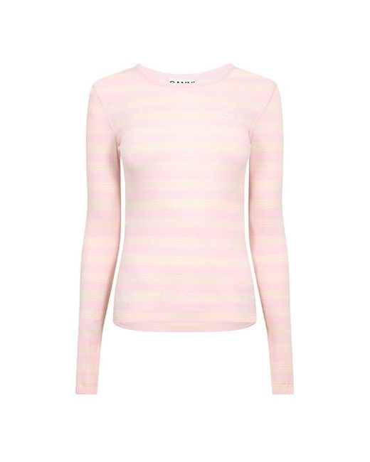 Ganni Pink Long Sleeve T-Shirt