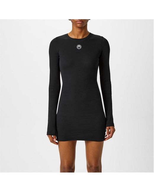 MARINE SERRE Black Moon Jersey Mini Dress