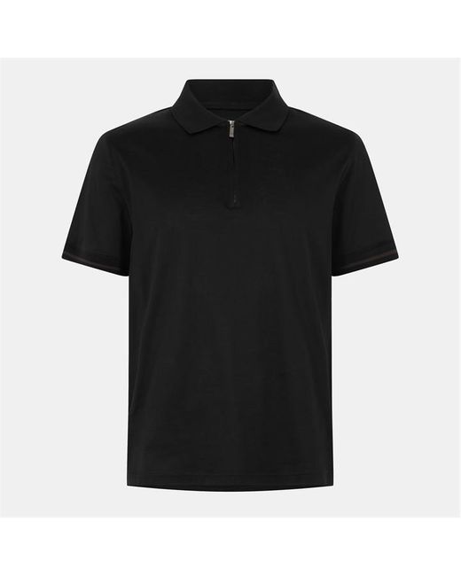 Pal Zileri Black Cotton Long Sleeve Polo Shirt for men