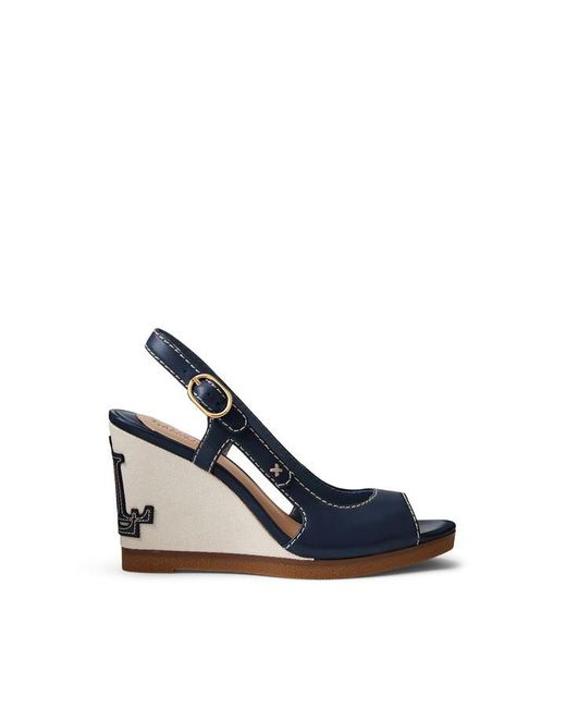 Ralph Lauren Blue Roni Wedge Heels