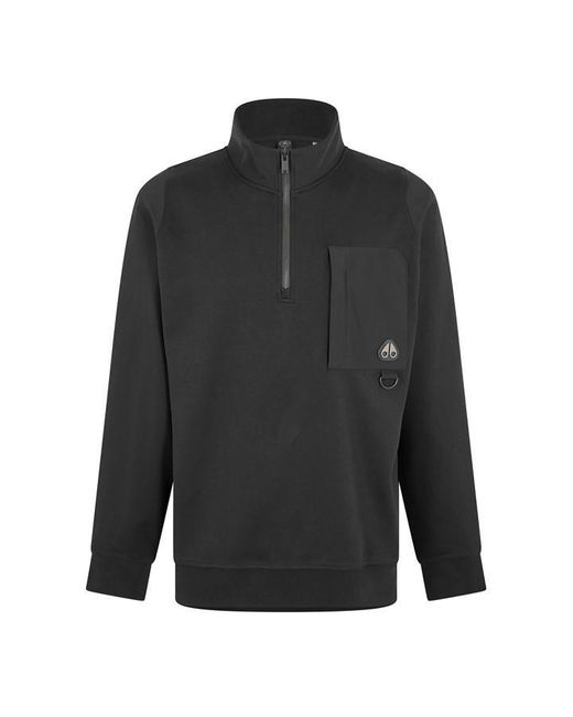 Moose Knuckles Gray 1/4 Zip Fleece for men
