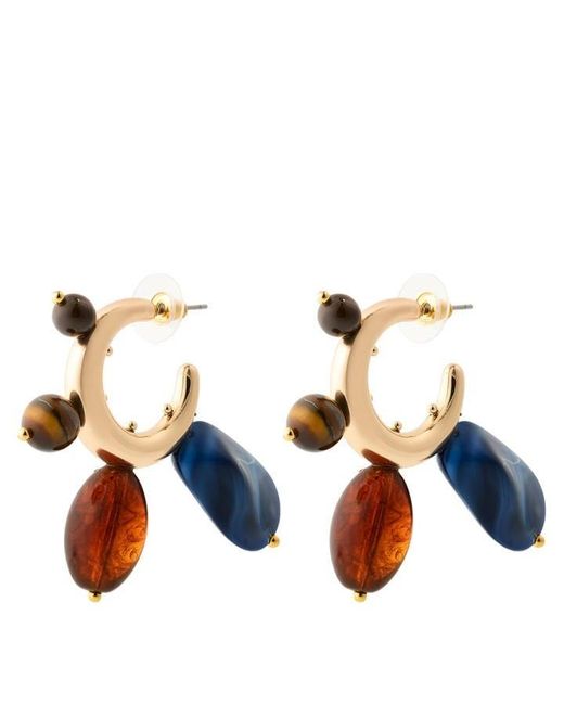 DESIERTO Blue Philo Piedreria Erngs Hoop Earrings