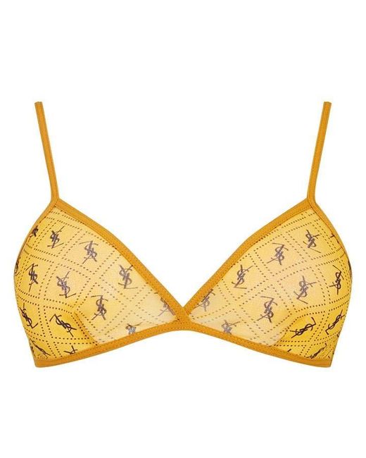 Saint Laurent Yellow Cassandre Bralette
