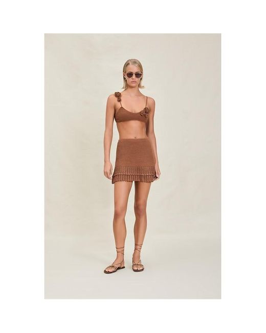 Devon Windsor White Wrenn Crochet Mini Skirt