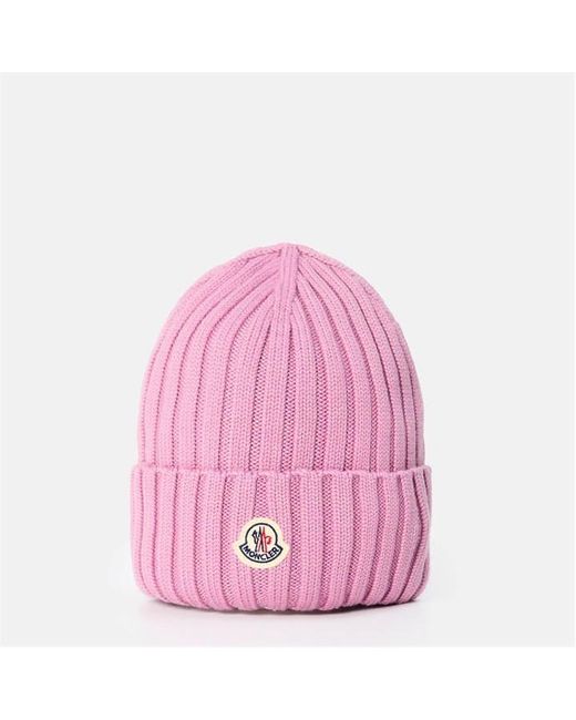 Moncler Pink Logo Beanie