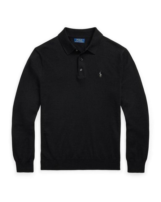 Polo Ralph Lauren Black Merino Crew Neck Jumper for men