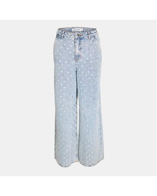Self-Portrait Black Rhinestone Jean