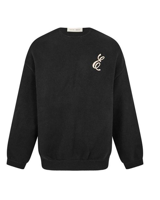 Fear Of God Black Waffle Crew Neck Jumper for men