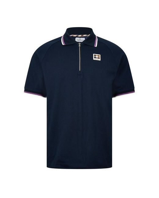 Aquascutum Blue Short Sleeve Polo Shirt for men