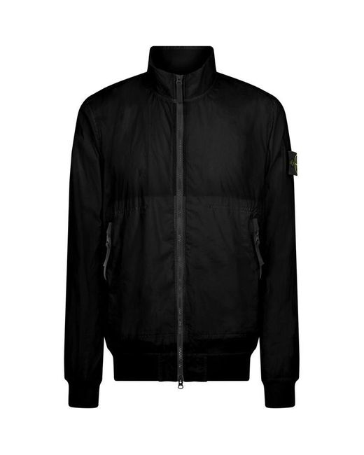 Stone Island Black Crinkle Reps Bomber Midweight Jacket for men