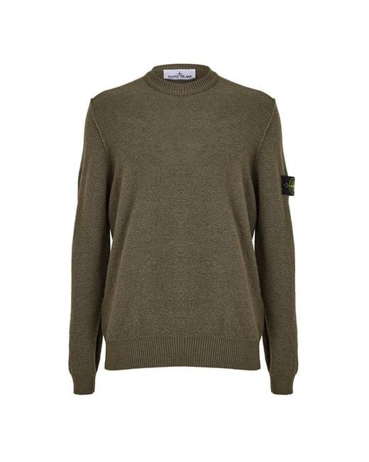 Stone Island Green Stone Textured Knit Sn64 for men