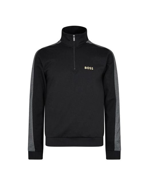 Boss Blue Quarter Zip Fleece for men
