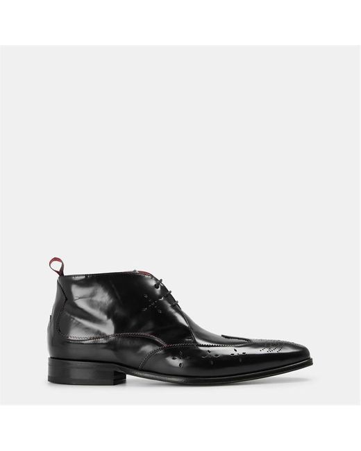 Jeffery West Black Slim Fit Chukka Boots for men