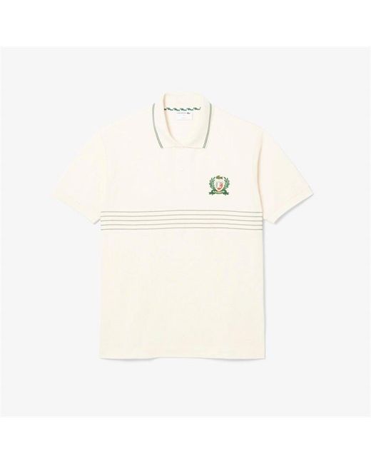 Lacoste White Crest Short Sleeve Polo Shirt for men