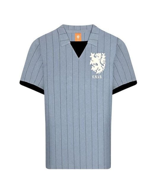Score Draw Blue Netherlands Retro Away 1983 Football Shirt for men
