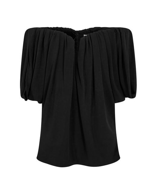 Stella McCartney Black Crepe Off Shoulder Top