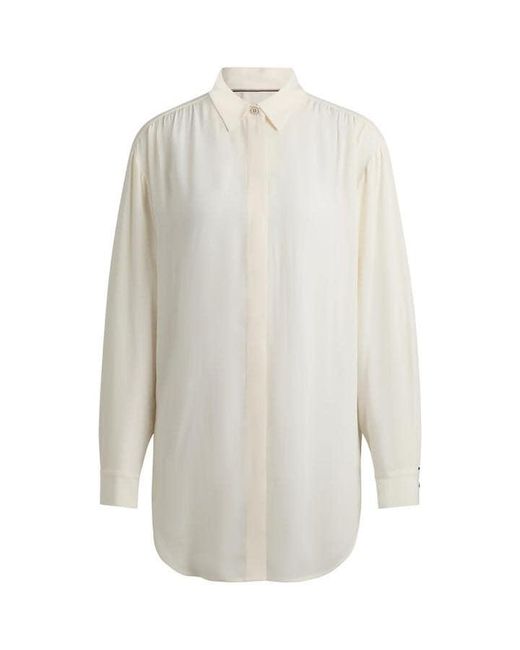 Boss White Benika Relaxed Fit Blouse