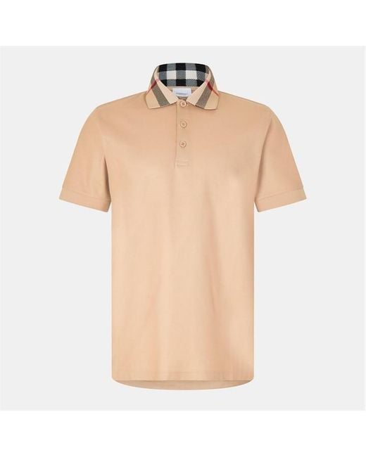 Burberry Natural Cody Check Polo Shirt for men