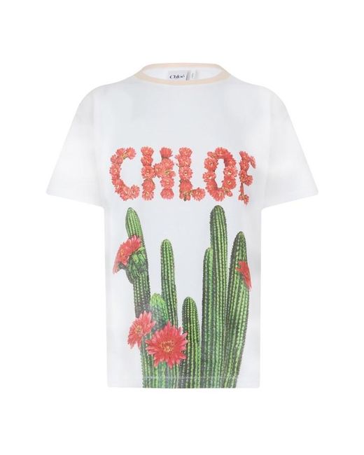 Chloé White Cactus Tee Ld64