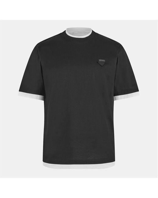 Prada Black Cotton Oversized T-Shirt for men