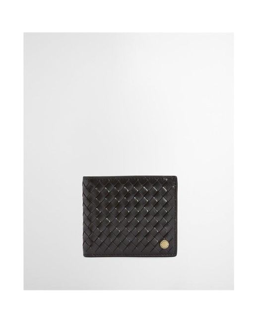 Barbour Black Farne Woven Leather Wallet for men