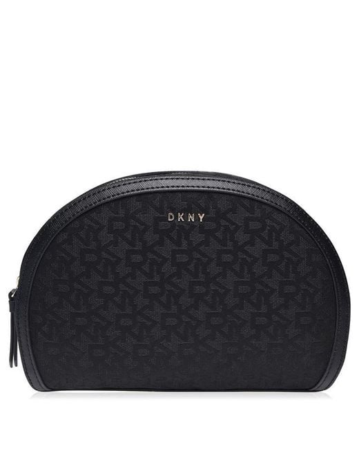 DKNY Black Jacquard Logo Wash Bag