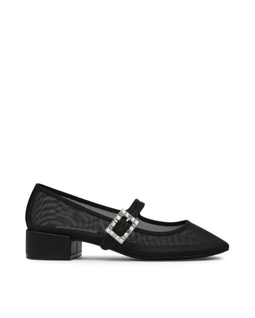 Steve Madden Black Champaign Block Heel Court Shoes