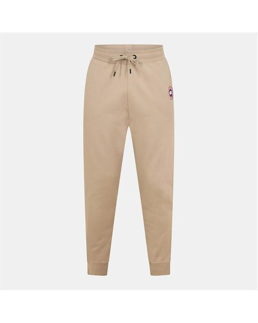 Canada Goose Gray Plain Cotton Jogging Bottoms for men