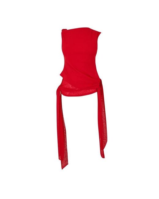 Ganni Red Sleeveless Shirt