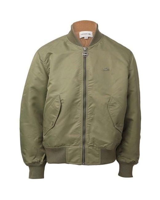 Lacoste Green Reversible Colourblock Bomber Jacket for men