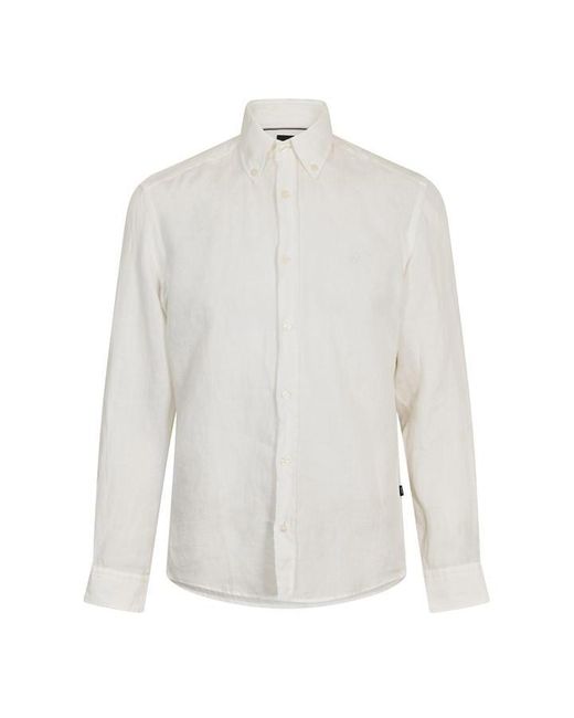 Boss White Liam Short Sleeve Buttoned Shirt for men