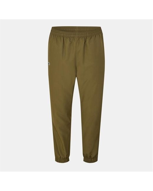 Lacoste Green Taffeta Closed Hem Tracksuit Bottoms for men