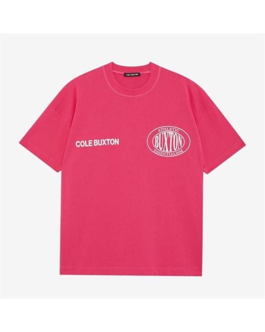 Cole Buxton Pink Logo T-Shirt for men