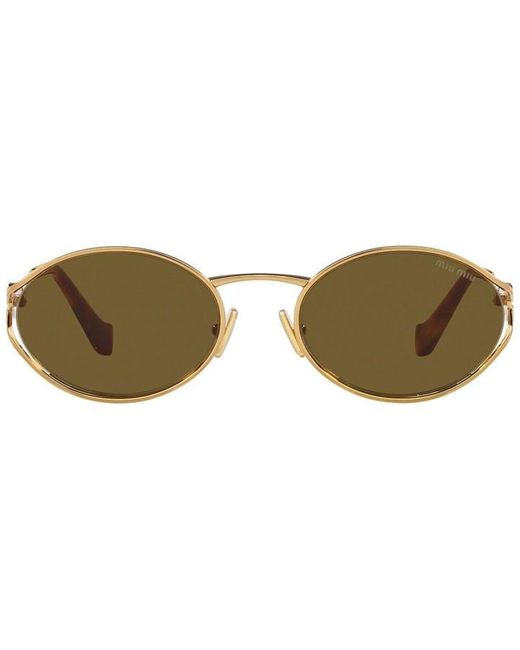 Miu Miu Brown Miu Sun 0mu 52ys Ld44