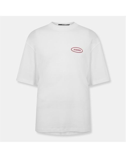 Jacquemus White T-Shirt With Logo Patch for men