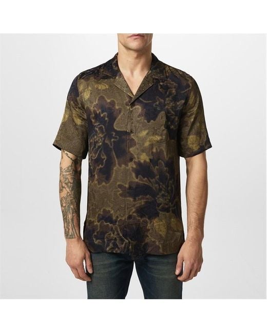 Dries Van Noten Black Relaxed Fit Printed Shirt for men