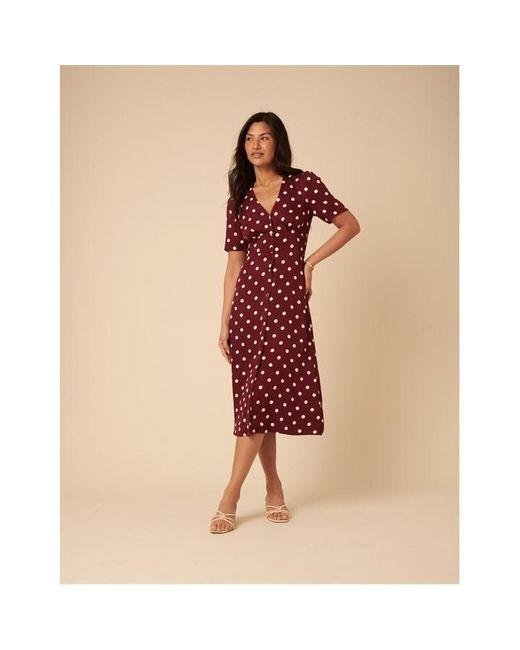 Nobody's Child Red Alexa Dot A-Line Dress