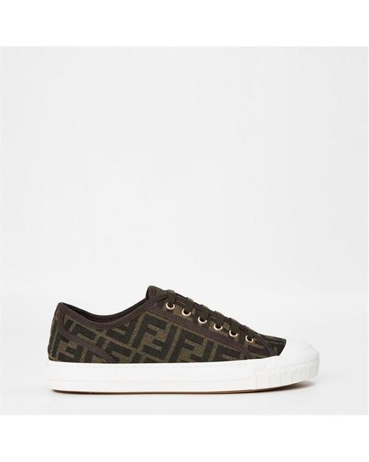 Fendi Brown Domino Low Sneakers for men