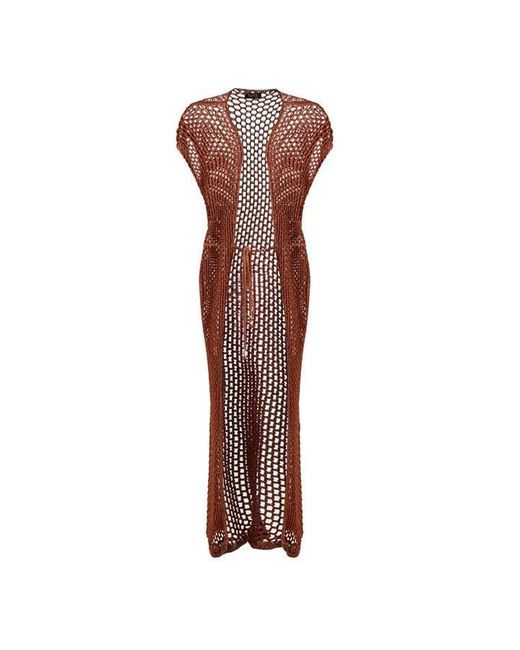 NIMA LIMINAL KNITTING Brown Kimono Maxi Dress