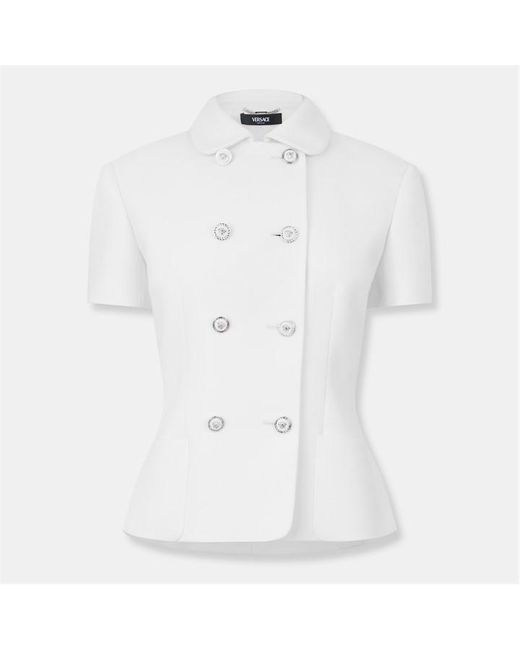 Versace White Double Breasted Blazer