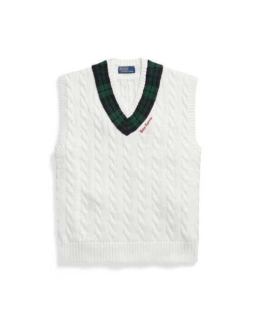 Polo Ralph Lauren White Knitted Sweater Vest for men