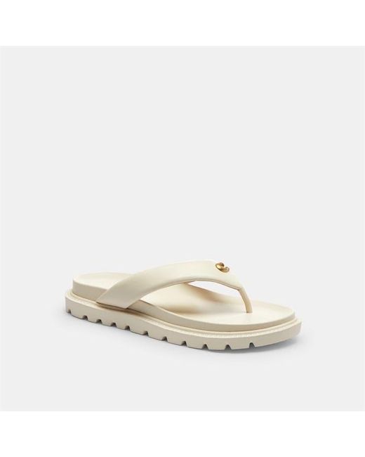 COACH White Flip Flops